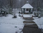 UT Gardens Gazebo in Winter by Cheryl Greenacre