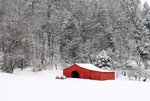 Red Barn in Snow by Dena K. Wise